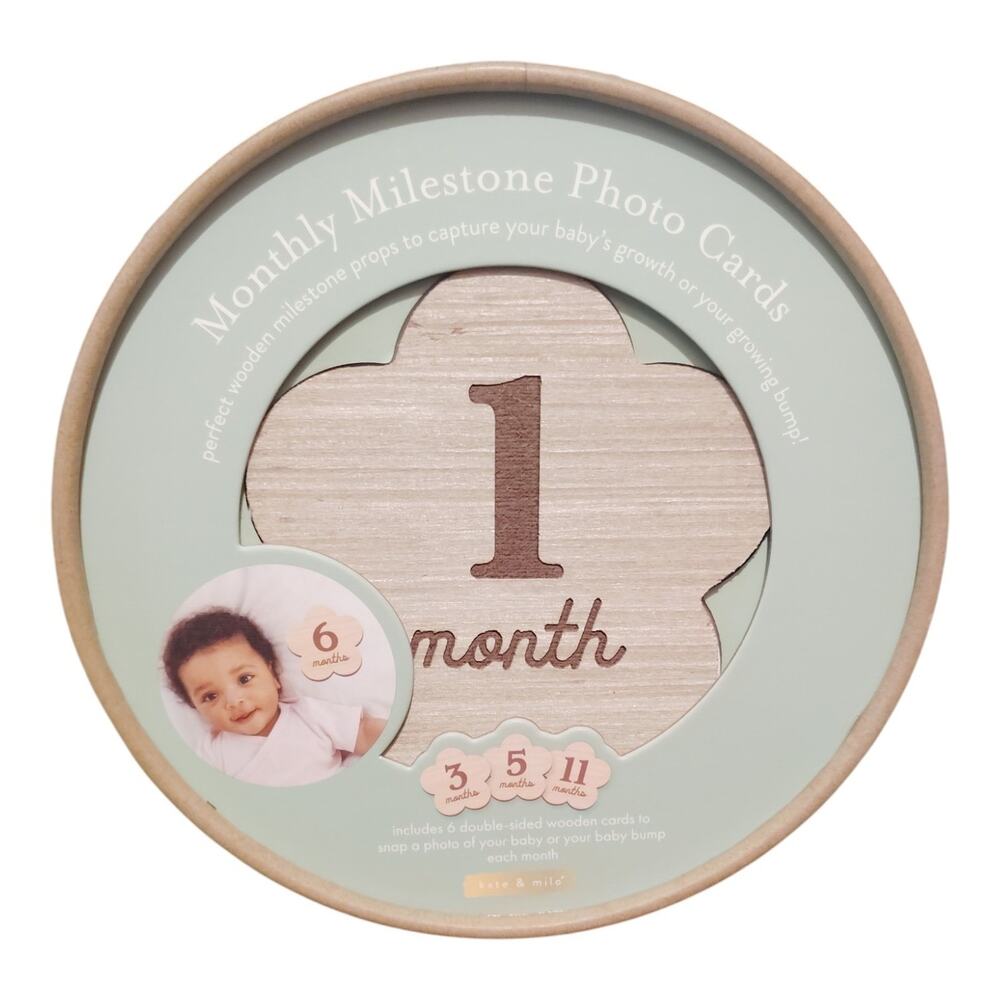 New Wooden Kate & Milo Monthly Milestone Photo Cards